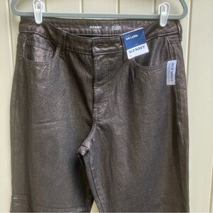 Old Navy High Rise OG Loose jeans sz 12 NWT black shine